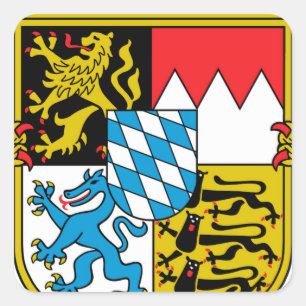 Bavaria (Germany) Coat of Arms Square Sticker