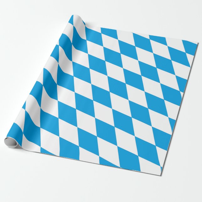 Bavaria Germany Diamond Flag Design Wrapping Paper (Unrolled)