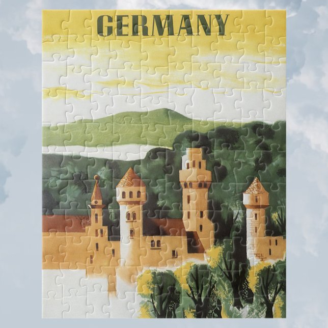 Bavaria, Germany, German Castle Vintage Travel Art Jigsaw Puzzle (Creator Uploaded)