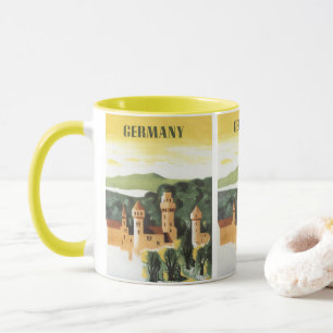 Bavaria, Germany, German Castle Vintage Travel Art Mug