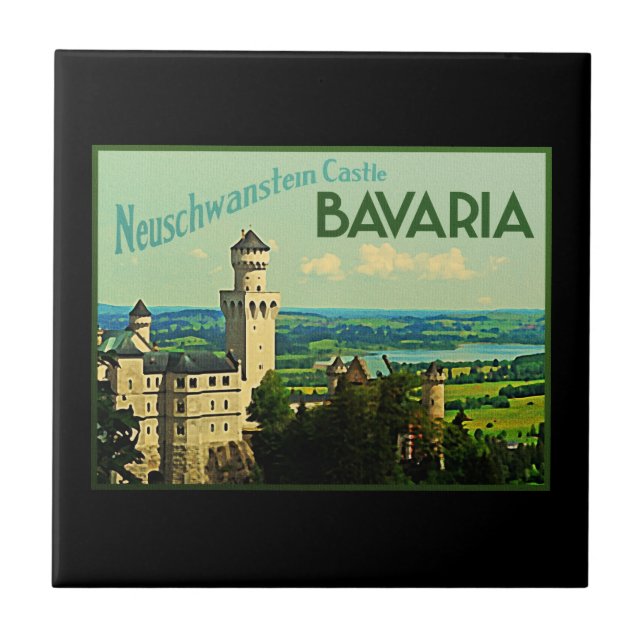 Bavaria Germany Neuschwanstein Castle Tile (Front)