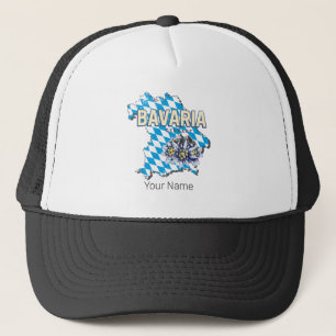 Bavaria Germany Retro Federal State Map Edelweiss Trucker Hat