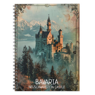 Bavaria Neuschwanstein Castle Vintage Notebook
