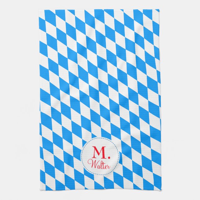 Bavaria rhombuses monogramed Kitchen Towel (Vertical)