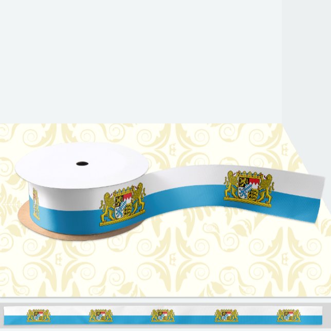 Bavaria ribbon, Emblem & Bavarian Flag colours Satin Ribbon (Creator Uploaded)