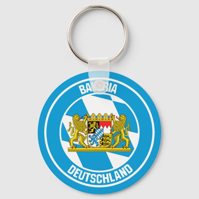 Bavaria Round Emblem Key Ring (Front)