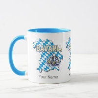 Bavaria with Vintage Map and Edelweiss Design