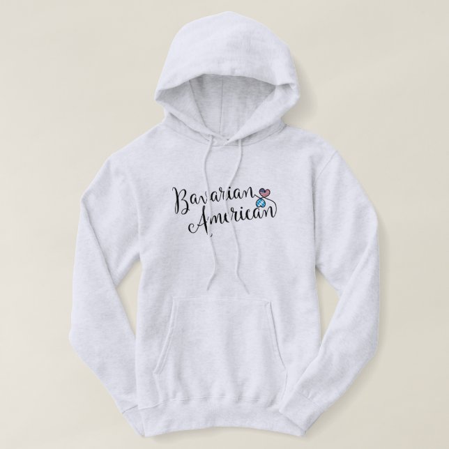 Bavarian American Entwinted Hearts Hoodie (Design Front)