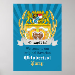 Bavarian Arms and Beer Oktoberfest Poster