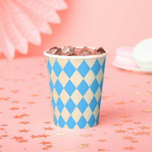 Bavarian blue harlequin paper cups
