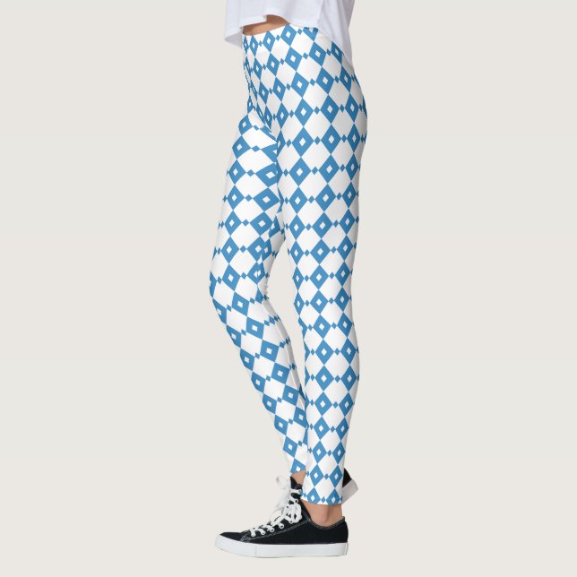 Bavarian Blue Pattern Oktoberfest Leggings (Left)