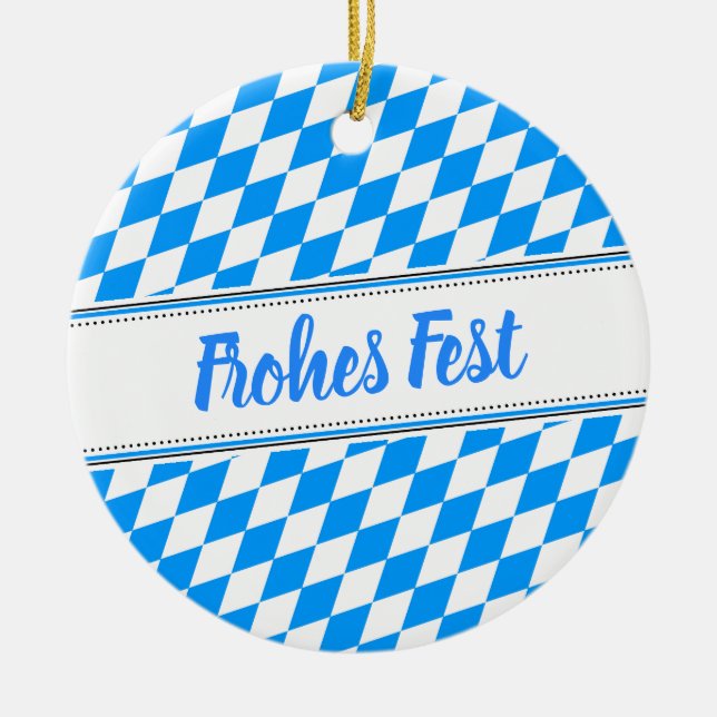 Bavarian Blue White Ceramic Ornament (Front)