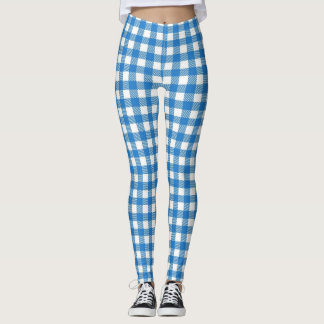 Bavarian Blue White Chequered Leggings