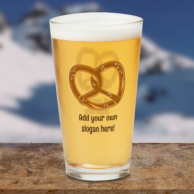 Bavarian Bread Pretzel with Salt - Add Funny Text  Glass (Creator Uploaded)