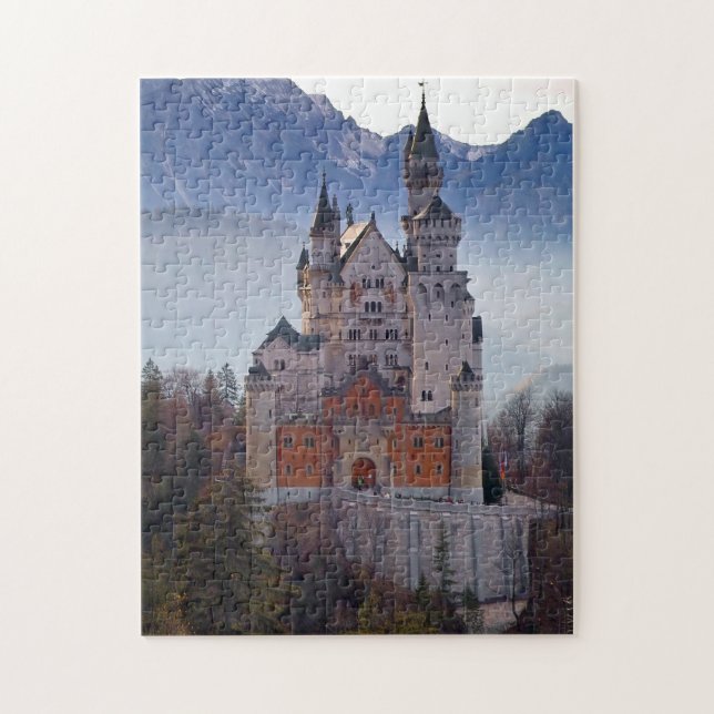 Bavarian Castle Neuschwanstein in Winter Jigsaw Puzzle (Vertical)
