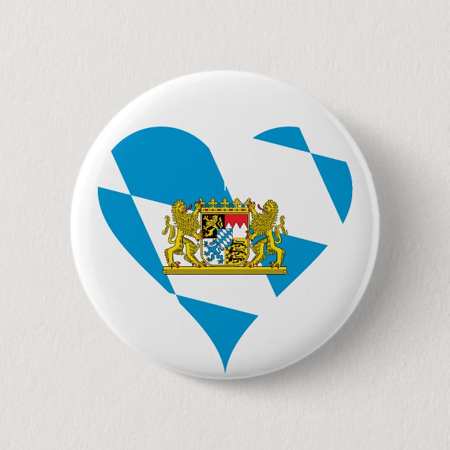 Bavarian flag 6 cm round badge (Front)
