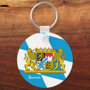 Bavarian Flag & Bavaria holiday, patriots /sports Key Ring