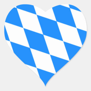 Bavarian Flag - Bayerische Flagge Heart Sticker