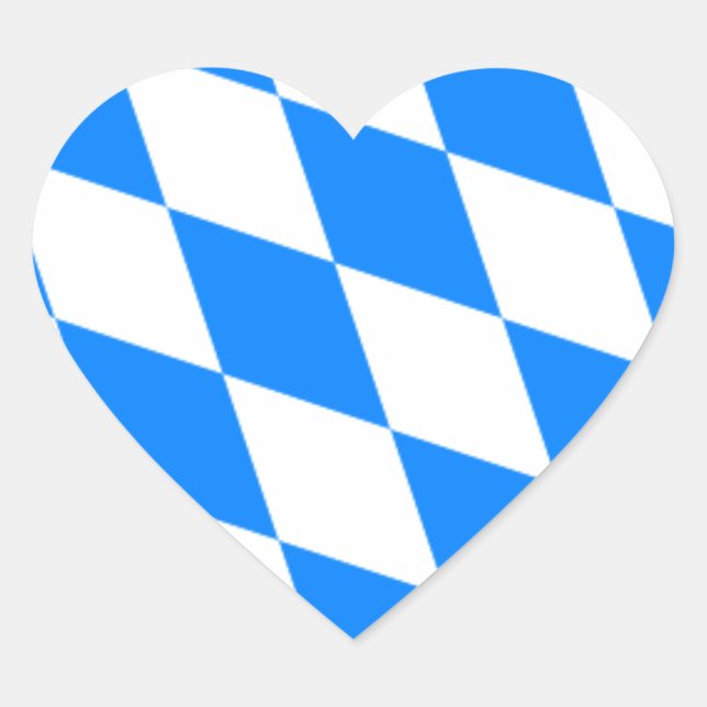 Bavarian Flag - Bayerische Flagge Heart Sticker (Front)