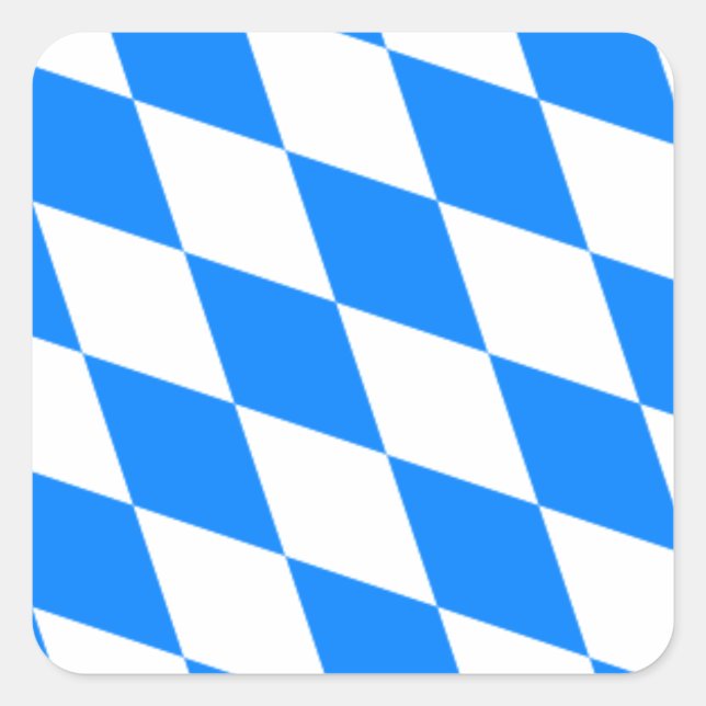 Bavarian Flag - Bayerische Flagge Square Sticker (Front)
