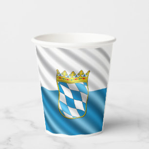 Bavarian flag-coat arms paper cups