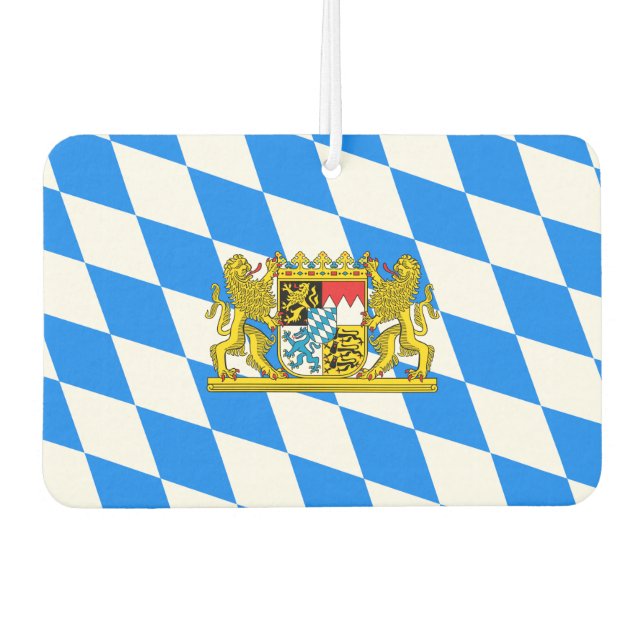 Bavarian flag-coat of arms car air freshener (Front)