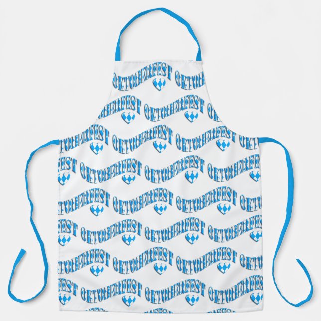 Bavarian Flag Colours Pattern Oktoberfest Apron (Front)