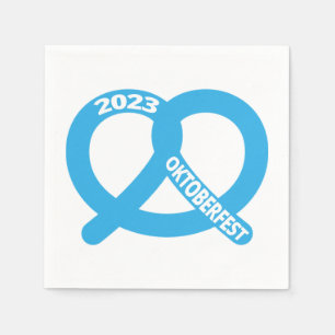 Bavarian Flag Colours Pretzel Brezel Oktoberfest Napkin