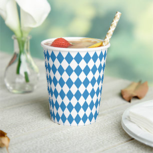 Bavarian Geometric Pattern for Oktoberfest Paper Cups