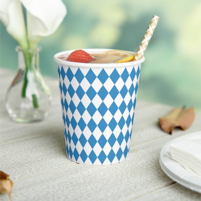 Bavarian Geometric Pattern for Oktoberfest Paper Cups (Insitu)