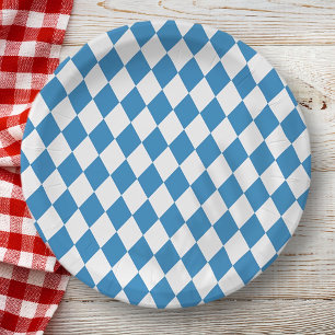 Bavarian Geometric Pattern for Oktoberfest. Paper Plate