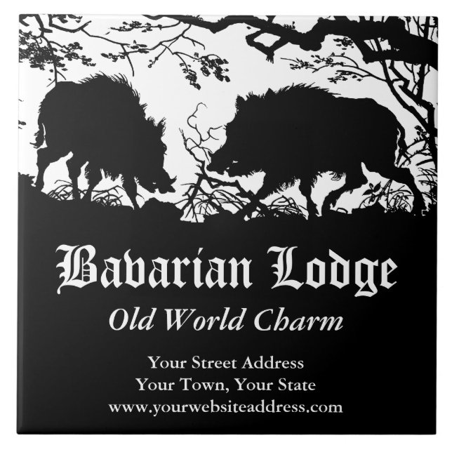 Bavarian Hunter Wild Boar German Custom Trivet (Front)