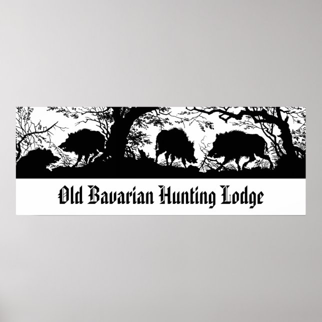 Bavarian Hunting Lodge - Wild Boar, Wildschwein Poster (Front)