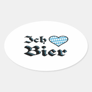 Bavarian I Love Beer Stickers