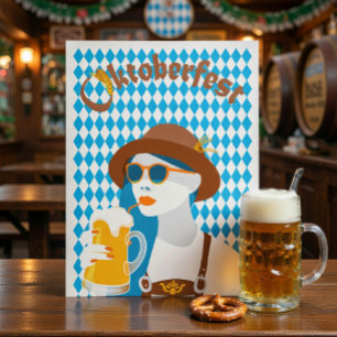 Bavarian Lady with Beer Oktoberfest Poster