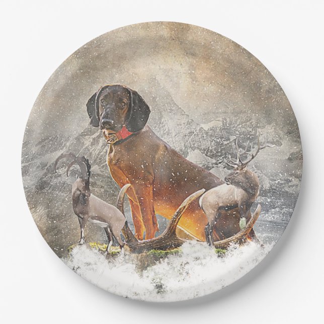 Bavarian Mountain Hound,  Art    Paper Plate (Front)