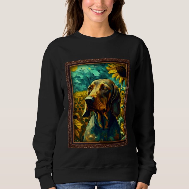 Bavarian Mountain Scent Hound Painting Sunflower F Sweatshirt (Front)