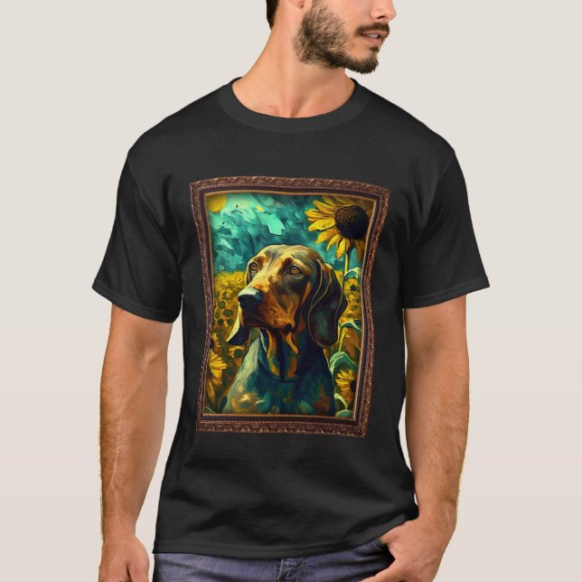 Bavarian Mountain Scent Hound Painting Sunflower F T-Shirt (Front)