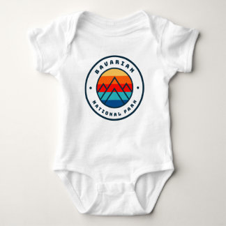 Bavarian National Park Germany Minimalist Mountain Baby Bodysuit