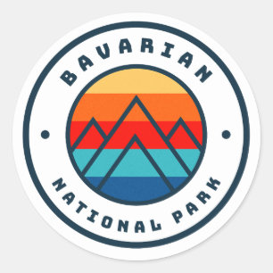 Bavarian National Park Germany Minimalist Mountain Classic Round Sticker