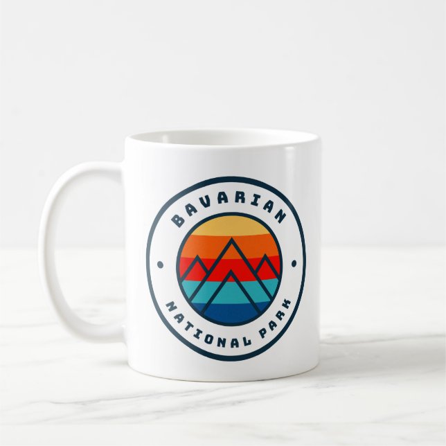 Bavarian National Park Germany Minimalist Mountain Coffee Mug (Left)