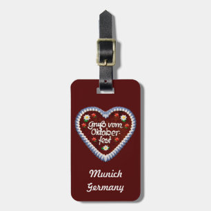 Bavarian Oktoberfest Heart Luggage Tag