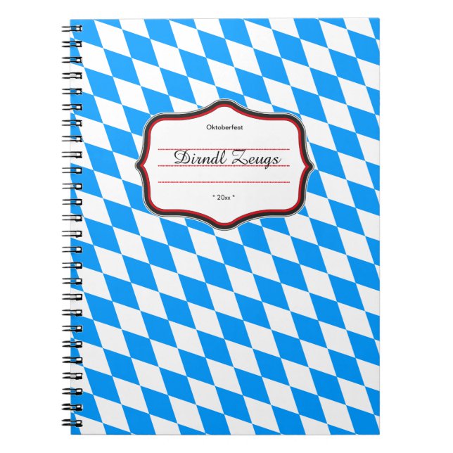 Bavarian pure pattern blue white notebook (Front)