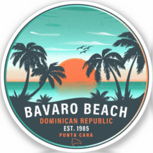 Bavaro Beach Dominican Retro Sunset Souvenir 60s