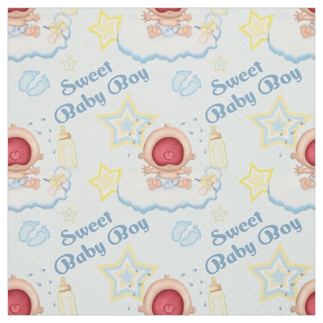 Bawling Baby Boy Fabric (Swatch)