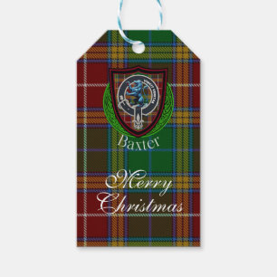 Baxter Scottish Clan Tartan & Crest Gift Tags