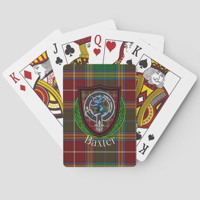 Baxter Scottish Clan Tartan & Crest Playing Cards (Back)