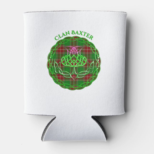 Baxter Scottish Tartan Celtic Thistle Can Cooler (Front)