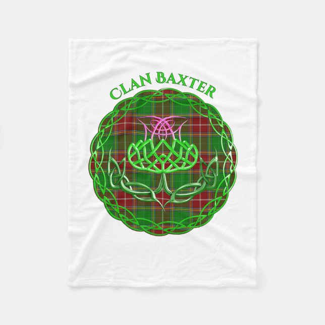 Baxter Scottish Tartan Celtic Thistle Fleece Blanket (Front)