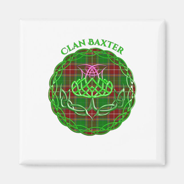 Baxter Scottish Tartan Celtic Thistle Magnet (Front)